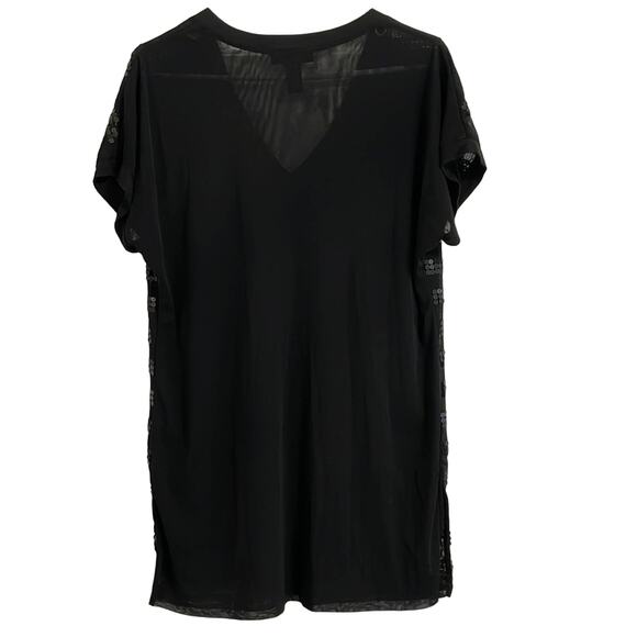 I.N.C International Concepts Radiance Deep Black Sequined Sheer Top Medium EUC - Picture 2 of 6